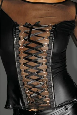 Corsage Transparent Fetish Narcissist Noir HandMade -L’Éveil Sensuel Soldes corsage transparent fetish narcissist noir handmade 2