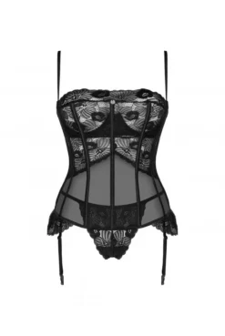Corset Noir Dentelle Florale -L’Éveil Sensuel Soldes corset noir dentelle florale 6