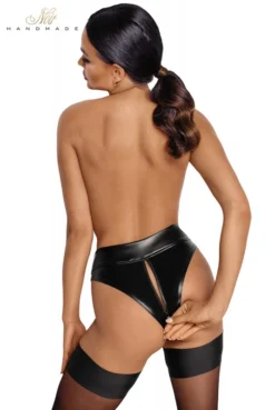 Culotte Fetish Tanga Double Zip En Wetlook -L’Éveil Sensuel Soldes culotte fetish tanga double zip en wetlook 4