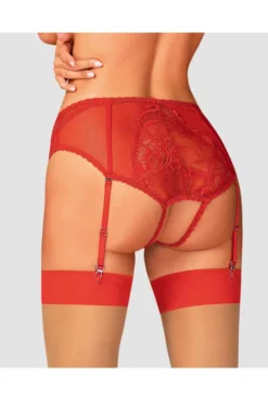 Culotte Ouverte à Jarretelles Rouge -L’Éveil Sensuel Soldes culotte ouverte a jarretelles rouge 3