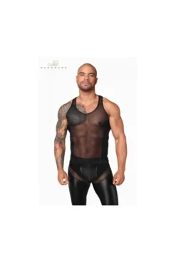 Débardeur Filet Fetish Noir HandMade -L’Éveil Sensuel Soldes debardeur filet fetish noir handmade 3