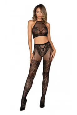 Ensemble Brassière Collants Effet Porte Jarretelles Bas -L’Éveil Sensuel Soldes ensemble brassiere collants effet porte jarretelles bas 3