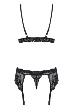 Ensemble Classique Portes Jarretelles Dentelle Noir 3 Pièces -L’Éveil Sensuel Soldes ensemble classique portes jarretelles dentelle noir 3 pieces 3