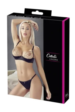 Ensemble Demi Seins Nus Satin Chainette Et String -L’Éveil Sensuel Soldes ensemble demi seins nus satin chainette et string 3