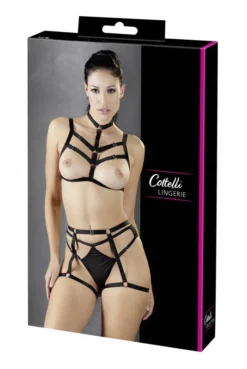 Ensemble Fetish Harnais Soutien Gorge Harnais Et String Porte Jarretelles -L’Éveil Sensuel Soldes ensemble fetish harnais soutien gorge harnais et string porte jarretelles 3