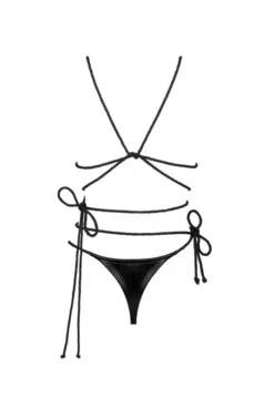 Ensemble Fetish Noir Wetlook Cordellis -L’Éveil Sensuel Soldes ensemble fetish noir wetlook cordellis 3