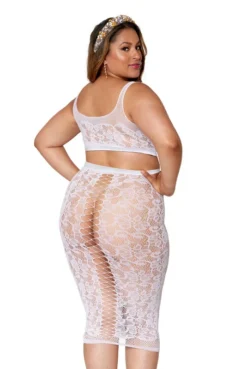 Ensemble Grande Taille Sexy Dentelle Brassière Résille Dentelle Jupe Longue Assortie -L’Éveil Sensuel Soldes ensemble grande taille sexy dentelle brassiere resille dentelle jupe longue assortie 3