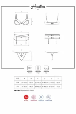 Ensemble Heartina Rouge Coeur Strass Obsessive -L’Éveil Sensuel Soldes ensemble heartina rouge coeur strass obsessive 4