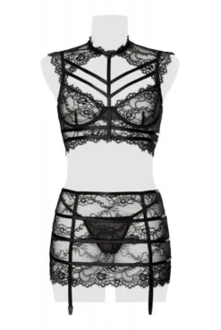 Ensemble Jupe Sexy à Jarretelles Et Top Dentelle -L’Éveil Sensuel Soldes ensemble jupe sexy a jarretelles et top dentelle 2