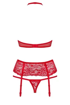 Ensemble Lingerie Porte Jarretelles Rouge Bijoux Sexy Chic -L’Éveil Sensuel Soldes ensemble lingerie porte jarretelles rouge bijoux sexy chic 4