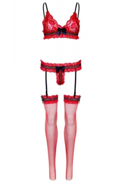 Ensemble Saint Valentin Sexy String Jarretelles Bas -L’Éveil Sensuel Soldes ensemble saint valentin sexy string jarretelles bas 2