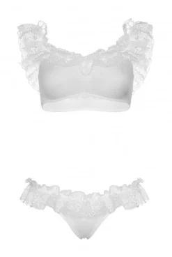 Ensemble Sexy Chic Blanc Bralette String Brésilien -L’Éveil Sensuel Soldes ensemble sexy chic blanc bralette string bresilien 4