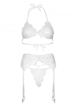 Ensemble Sexy Chic Porte Jarretelles 3 Pièces Blanche -L’Éveil Sensuel Soldes ensemble sexy chic porte jarretelles 3 pieces blanche 7