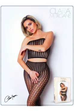 Ensemble Sexy Maille Ajourée Top Bandeau Collant Ouvert -L’Éveil Sensuel Soldes ensemble sexy maille ajouree top bandeau collant ouvert 2