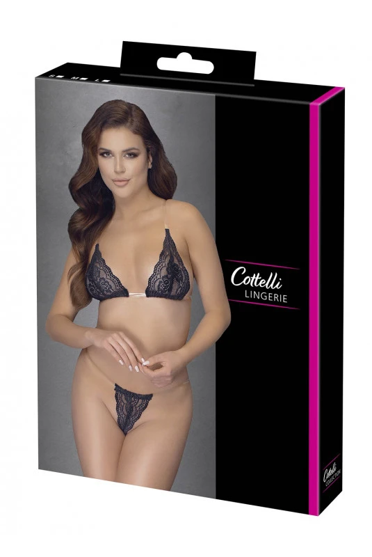 Ensemble Soutien Gorge Dentelle String Bretelles Transparente 5 Ensemble Soutien Gorge Dentelle String Bretelles Transparente – Image 5