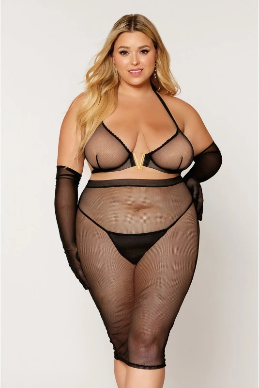 Ensemble Soutien Gorge Et Jupe Longue Transparente Grande Taille 2 Ensemble Soutien Gorge Et Jupe Longue Transparente Grande Taille – Image 2