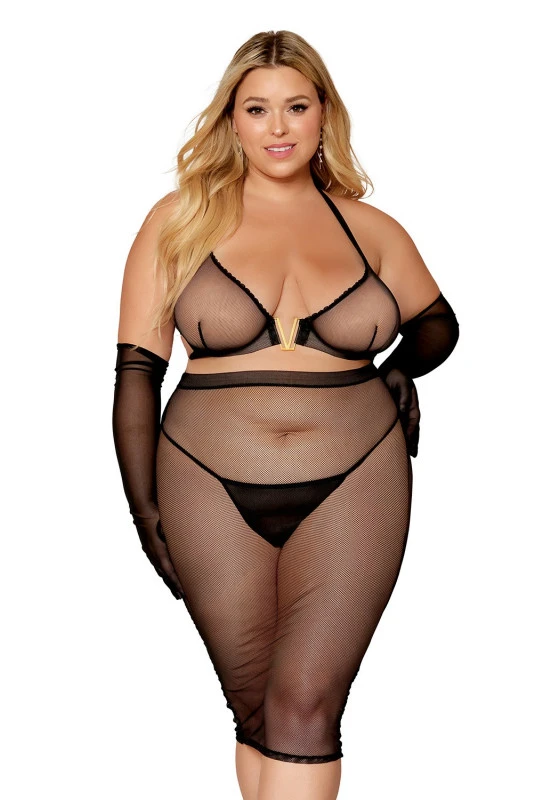 Ensemble Soutien Gorge Et Jupe Longue Transparente Grande Taille 3 Ensemble Soutien Gorge Et Jupe Longue Transparente Grande Taille – Image 3
