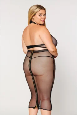 Ensemble Soutien Gorge Et Jupe Longue Transparente Grande Taille