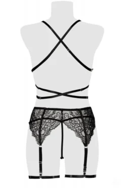 Ensemble Strappy Dentelle Harnais Fetish Chic 3 Pièces -L’Éveil Sensuel Soldes ensemble strappy dentelle harnais fetish chic 3 pieces 4