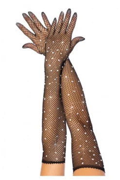 Gant Long Résille Strass Effet Diamants
