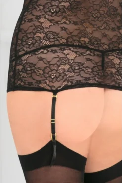 Guêpière Noire Grande Taille Dentelle Florale Décolleté Strappy -L’Éveil Sensuel Soldes guepiere noire grande taille dentelle florale decollete strappy 5
