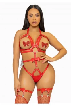 Harnais Fetish Body Anneaux En Cuir Végétalien