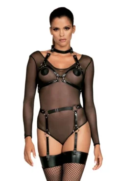 Harnais Fetish Seins Nus BDSM SM Simili Cuir -L’Éveil Sensuel Soldes harnais fetish seins nus bdsm sm simili cuir 2