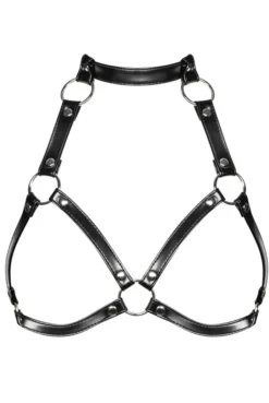 Harnais Fetish Seins Nus BDSM SM Simili Cuir -L’Éveil Sensuel Soldes harnais fetish seins nus bdsm sm simili cuir 4