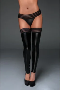 Jambières WetLLook Fetish Noir HandMade -L’Éveil Sensuel Soldes jambieres wetllook fetish noir handmade 3