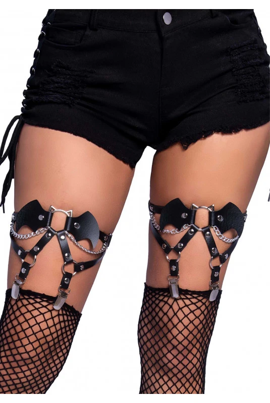 Jarretières Chauve Souris Cloutés 1 Jarretières Chauve Souris Cloutés