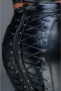 Jupe Fetish Lacage Corset Wetlook Noir HandMade -L’Éveil Sensuel Soldes jupe fetish lacage corset wetlook noir handmade 3