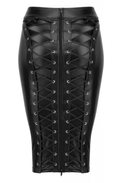 Jupe Fetish Lacage Corset Wetlook Noir HandMade -L’Éveil Sensuel Soldes jupe fetish lacage corset wetlook noir handmade 5