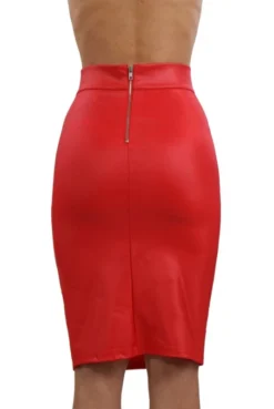 Jupe Longue Sexy Fendue Crayon Rouge -L’Éveil Sensuel Soldes jupe longue sexy fendue crayon rouge 2