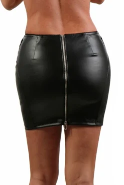 Jupe Sexy Noire Simili Cuir Zip Dos Total -L’Éveil Sensuel Soldes jupe sexy noire simili cuir zip dos total 2