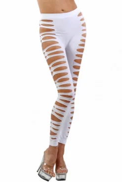 Legging Blanc Sexy Moulant Ajouré -L’Éveil Sensuel Soldes legging blanc sexy moulant ajoure 2