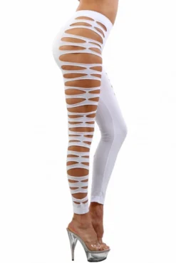 Legging Blanc Sexy Moulant Ajouré