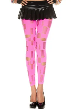 Legging Rose Fluo Ajouré Petits Et Grands Trous
