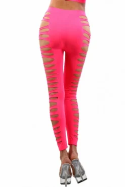 Legging Rose Sexy Moulant Ajouré -L’Éveil Sensuel Soldes legging rose sexy moulant ajoure 2