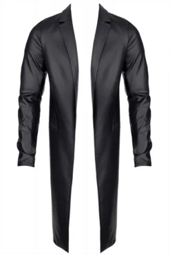 Manteau Long Wetlook Fetish Sergio -L’Éveil Sensuel Soldes manteau long wetlook fetish sergio 2