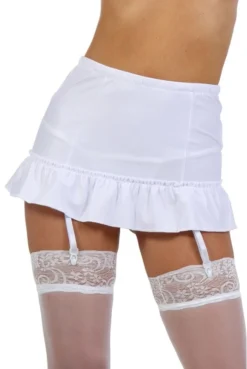 Mini Jupe Lacée Porte Jarretelles Blanche -L’Éveil Sensuel Soldes mini jupe lacee porte jarretelles blanche 2