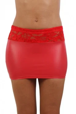 Mini Jupe Taille XL Fetish Rouge Wetlook Taille Dentelle -L’Éveil Sensuel Soldes mini jupe taille xl fetish rouge wetlook taille dentelle 2
