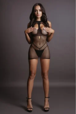 Mini Robe ClubWear Résille Et Filet