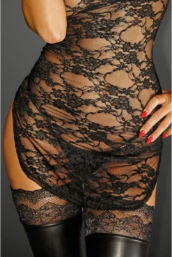 Mini Robe Dentelle Divalicious Noir Handmade -L’Éveil Sensuel Soldes mini robe dentelle divalicious noir handmade 7