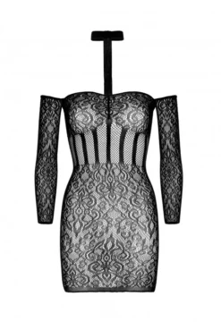 Mini Robe Lingerie Dentelle Noir -L’Éveil Sensuel Soldes mini robe lingerie dentelle noir 3