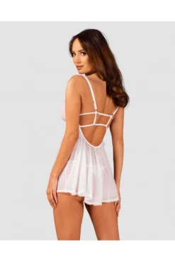 Nuisette Babydoll Blanche Heavenlly -L’Éveil Sensuel Soldes nuisette babydoll blanche heavenlly 5