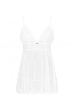 Nuisette Babydoll Blanche Heavenlly -L’Éveil Sensuel Soldes nuisette babydoll blanche heavenlly 6