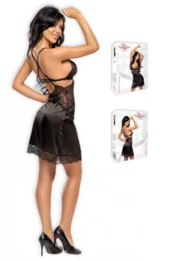 Nuisette Longue Satin Et Dentelle Chic Adelaide Beauty Night -L’Éveil Sensuel Soldes nuisette longue satin et dentelle chic adelaide beauty night 3