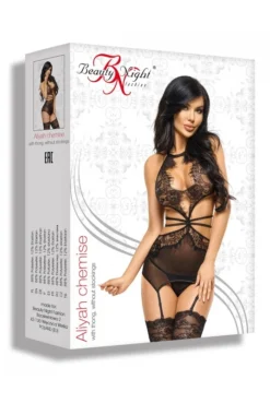 Nuisette Porte Jarretelles Aliyah Beauty Night -L’Éveil Sensuel Soldes nuisette porte jarretelles aliyah beauty night 5