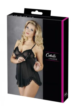 Nuisette Transparente Résille Et Dentelle Noire String -L’Éveil Sensuel Soldes nuisette transparente resille et dentelle noire string 4