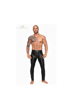 Pantalon Fetish Homme Wetlook Et Filet Noir HandMade -L’Éveil Sensuel Soldes pantalon fetish homme wetlook et filet noir handmade 2